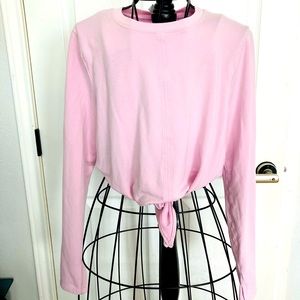 Athleta pink tie shirt large long sleeve